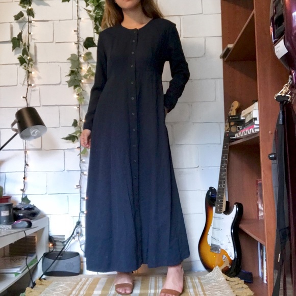 long sleeve maxi shift dress